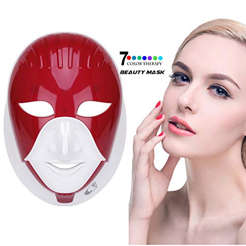 Máscara de terapia de luz LED de color 7 con máscara facial para el cuidado de la piel y la terapia de rejuvenecimiento del cuello/luz de la piel