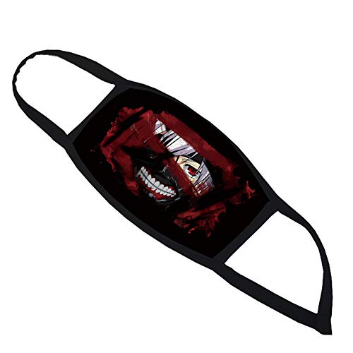 Máscara facial Kaneki Ken, 3 piezas, accesorios para cosplay, máscara de boca negra, de algodón para fiesta.