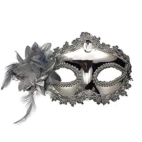 Máscara veneciana negro / blanco para mujer - Perfecto para carnaval, carnaval y baile de disfraces - Disfraz adulto - Unisex Talla única #47