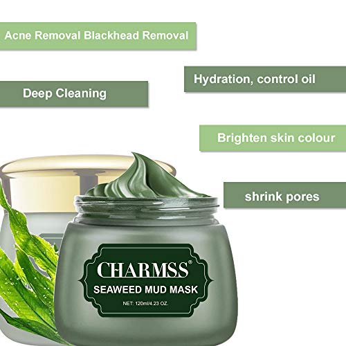 Mascarilla de algas marinas,Blackhead Mascarillas, Mascarillas Hidratantes, Mascarilla Purificante y Exfoliante, Reduce Poros,Piel Muerta, Espinillas.