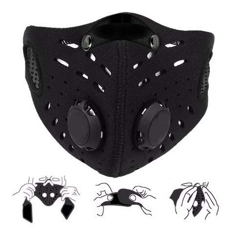 MASCARILLA REUTILIZABLE AJUSTABLE DEPORTIVA, CON FILTRO DE CARBONO MÁXIMA PROTECCIÓN ANTIPOLUCION ANTIPARTICULAS.