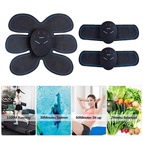 MASOMRUN Electroestimulador Estimulador Muscular Abdominales,EMS Estimulador Abdominales Muscular Masajeador CinturónMuscular Abdominales, para Abdomen/Cintura/Pierna/Brazo