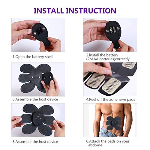 MASOMRUN Electroestimulador Estimulador Muscular Abdominales,EMS Estimulador Abdominales Muscular Masajeador CinturónMuscular Abdominales, para Abdomen/Cintura/Pierna/Brazo