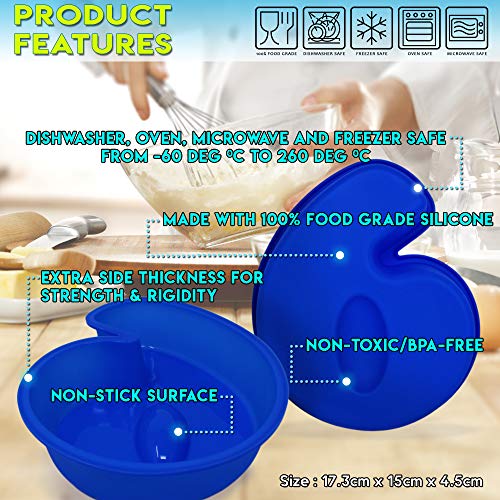 Matana Grande Molde de Silicona para Pastel (Números 0 1 2 3 4 5 6 7 8 9) - Antiadherente & Sin BPA| Apto para Lavavajillas y Microondas| Cumpleaños Aniversarios Niños Adultos (6)