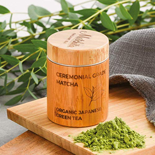 MATCHITA - Té Verde Matcha Orgánico en Polvo | 100% EU-BIO | Grado Más Alto | Bebida Japonesa de Grado Ceremonial | Bebidas Frías y Calientes | Contenedor de Bambú