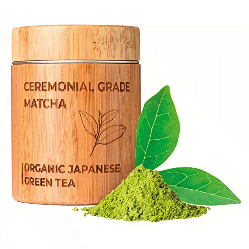 MATCHITA - Té Verde Matcha Orgánico en Polvo | 100% EU-BIO | Grado Más Alto | Bebida Japonesa de Grado Ceremonial | Bebidas Frías y Calientes | Contenedor de Bambú