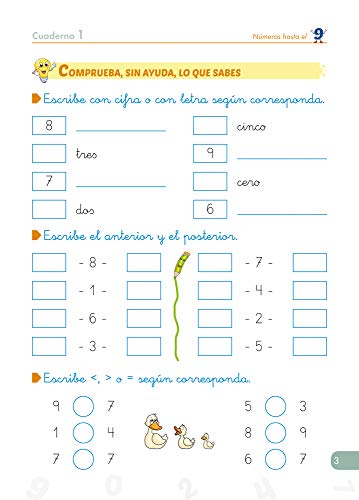 Matemáticas comprensivas. Números 1 / Editorial GEU / 1º Primaria / Aprendizaje de los números / Recomendado como apoyo (Niños de 6 a 7 años)
