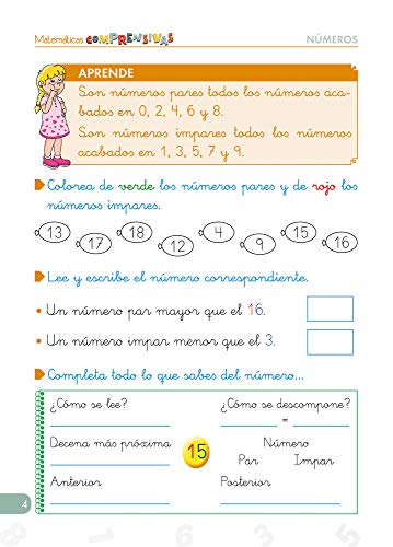 Matemáticas comprensivas. Números 1 / Editorial GEU / 1º Primaria / Aprendizaje de los números / Recomendado como apoyo (Niños de 6 a 7 años)