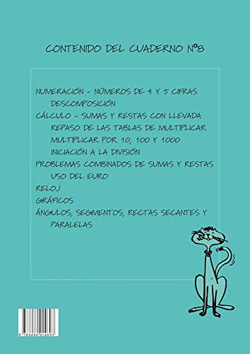 Matemáticas fáciles 8 / Editorial GEU / 3º Primaria / Mejora la resolución de ejercicios matemáticos / Recomendado como apoyo / Actividades sencillas (Niños de 8 a 9 años)