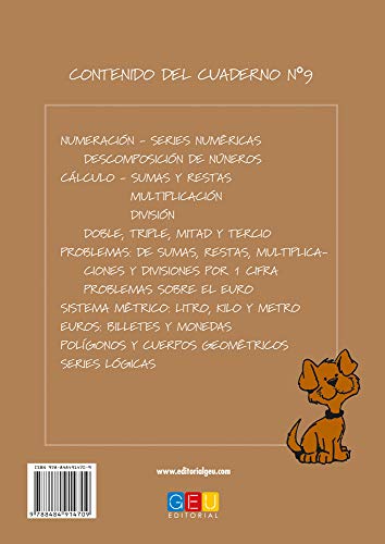 Matemáticas fáciles 9 / Editorial GEU / 3º Primaria / Mejora la resolución de ejercicios matemáticos / Recomendado como apoyo / Actividades sencillas (Niños de 8 a 9 años)