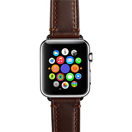 Matematikus - Correa de piel de grano superior compatible con Apple Watch Series SE 6/5/4/3/2/1, Sport, Edition, compatible con iWatch 38 mm/40 mm, 42 mm/44 mm