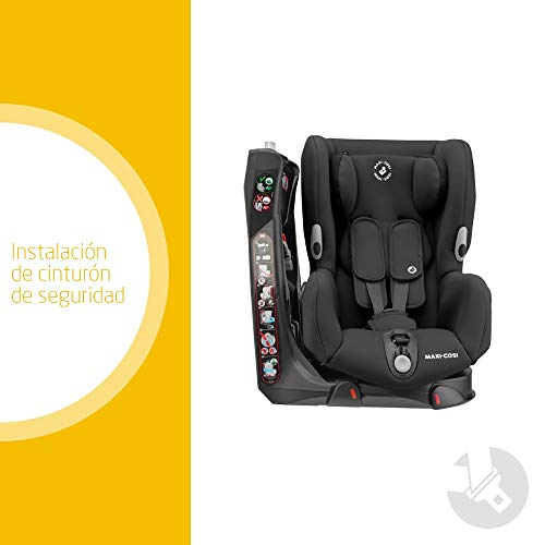 Maxi-Cosi 8608671110 Axiss Silla coche giratoria 90 grados y contramarcha grupo 1, silla auto bebé 9 meses- 4 años (9-18 kg), reclinable en múltiples posiciónes, color authentic black