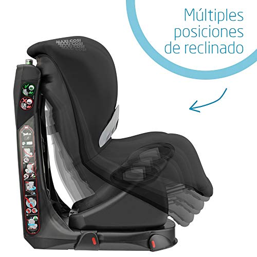 Maxi-Cosi 8608671110 Axiss Silla coche giratoria 90 grados y contramarcha grupo 1, silla auto bebé 9 meses- 4 años (9-18 kg), reclinable en múltiples posiciónes, color authentic black