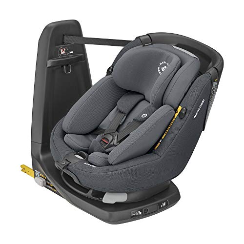 Maxi-Cosi Axissfix Plus Silla de coche giratoria 360° isofix, silla auto reclinable y contramarcha, con reductor bebé recién nacido, 0 meses - 4 años, color authentic graphite