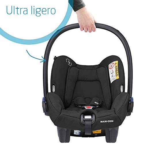 Maxi-Cosi Citi 8735672110 Silla Auto Grupo 0+, Silla coche bebé portátil, bebé recién nacido hasta 12 meses, color essential black