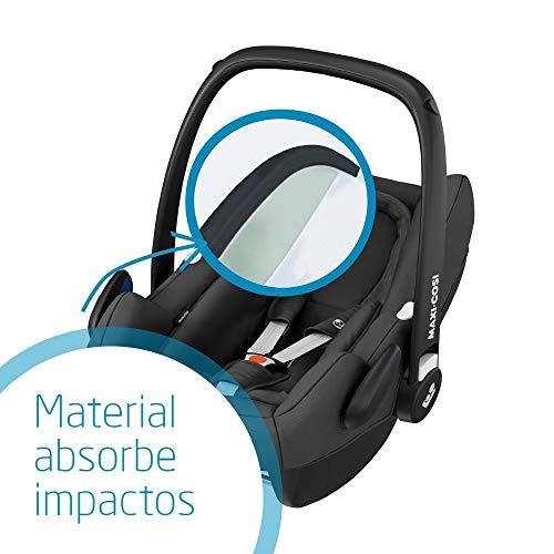 Maxi-Cosi Rock i-Size Silla Auto Grupo 0+, portabebé aprobado para viajar en avion, silla coche bebé recién nacido hasta 12 meses, color essential black