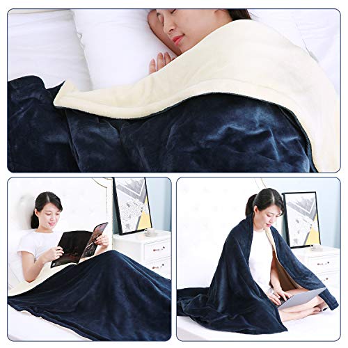 MaxKare Manta Eléctrica de Calefacción Función de Apagado Automático, Frazada Eléctrica con 6 Niveles de Temperatura, Calefactora Rápido Superficie Suave Manta