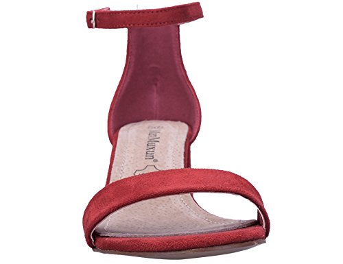 MaxMuxun Zapatos de Tacón Cuadrado Rojo Casual Modo Clásico para Mujer Tamaño 39 EU