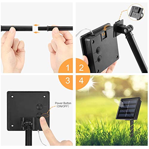 Maxsure Guirnalda Luces Exterior Solar, Luces Solares Guirnaldas 12 Metros 100 LED, con 8 Modos de Luz Decoración para Nalidad, Fiestas, Patio, Jardines, etc. IP65 Impermeable, Blanco Cálido