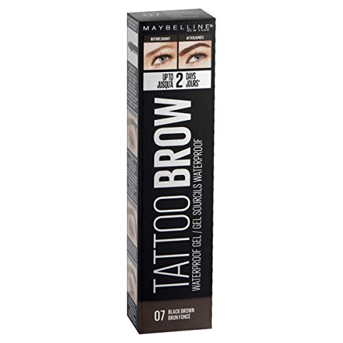 Maybelline New York Tattoo Brow Gel Tinte de Cejas 2 Días Tono 07 Black Brown Moreno - 5 ml