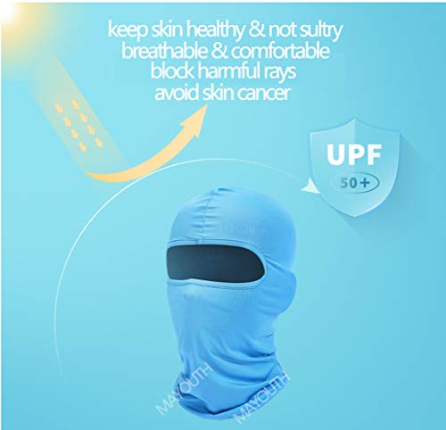 MAYOUTH Balaclava Protección UV Máscaras faciales para ciclismo Deportes al aire libre Mascarilla facial Transpirable 3pack Buen regalo Gran regalo (Negro + azul + gris)