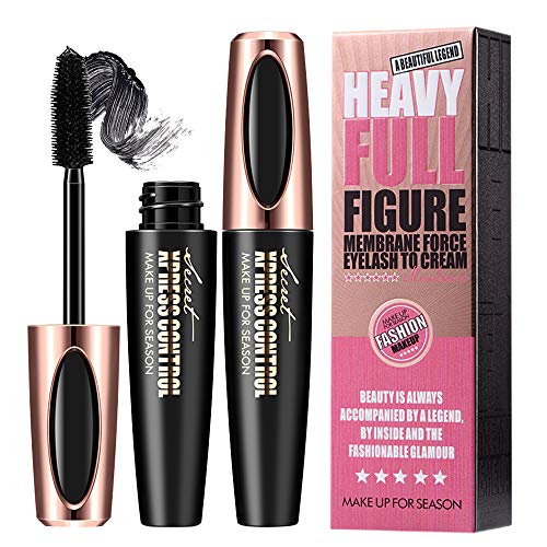 Mcafee 4D Silk Fiber Lash Mascara Resistente al agua, alargamiento y engrosamiento, Extensiones de pestañas líquidas Rimel Negro Sin agrupamiento, Pestañas a prueba de manchas para ojos sensibles