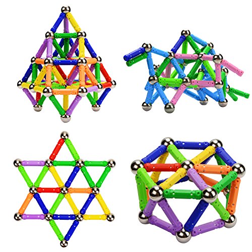 McDou Palos magnéticos, Palos magnéticos y Bolas Set 140PCS, Palos de construcción magnéticos, Juguetes magnéticos de construcción, Juguetes magnéticos Palos Juguetes educativos para niños