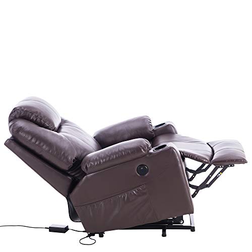 MCombo - Sillón de relajación eléctrico ajustable con conexión USB (marrón)