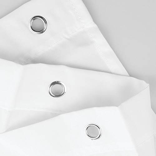 mDesign Cortina de Ducha con Estampado en Bandas horizontales - Accesorio de baño con Medidas de 183 cm x 183 cm - Cortinas de baño Durabilidad - Color: Azul Marino/Blanco