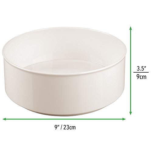 mDesign Estante Giratorio para Accesorios – Elegante Bandeja Redonda para Especias e Ingredientes de repostería – Base giratoria de plástico Libre de BPA y Acero – Crema