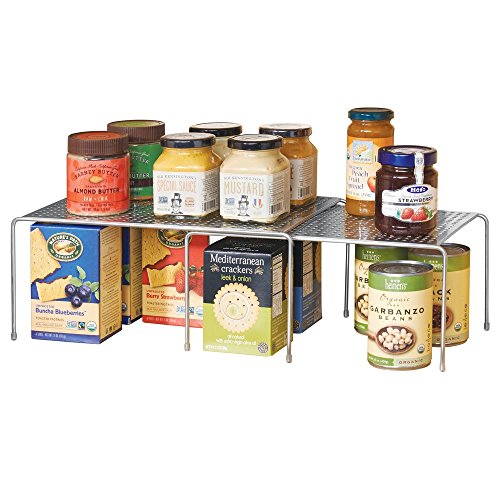 mDesign Estantería metálica extensible – Crea más espacio – Práctica estantería cocina para ampliar superficie de apoyo de platos y vajilla – Baldas cocina en metal