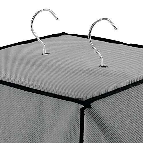 mDesign Estantería para colgar con 20 compartimentos – Organizador colgante grande para la barra del armario – Guarda zapatos para organizar armarios y ahorrar espacio, también para ropa – gris/negro