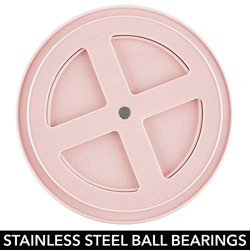 mDesign Juego de 3 cajas giratorias – Organizador de cosméticos de plástico – Cajas de almacenaje ideales para organizar maquillaje en el baño o en la cómoda – rosa claro