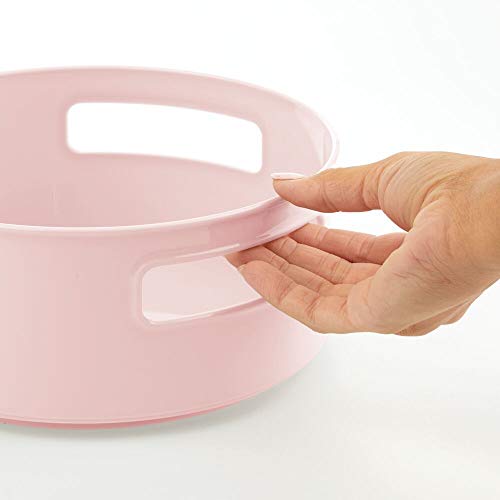 mDesign Juego de 3 cajas giratorias – Organizador de cosméticos de plástico – Cajas de almacenaje ideales para organizar maquillaje en el baño o en la cómoda – rosa claro