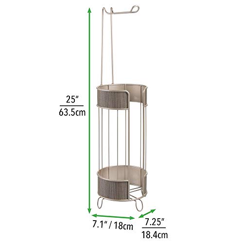 mDesign Portarrollos de pie – Moderno soporte para papel higiénico – Elegante portarrollos para baño con capacidad para 3 rollos de papel – champán