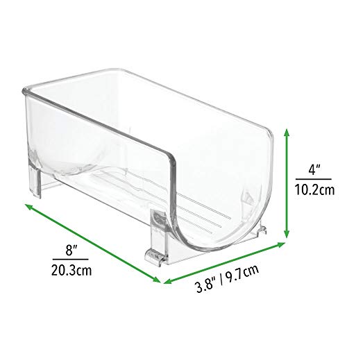 mDesign Soporte para botellas de vino apilable – Botellero para vinos con capacidad para 4 botellas – El accesorio de cocina imprescindible – transparente