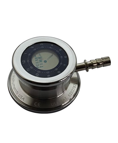 MDF Instruments MDF740BO Pulse Time, Estetoscopio de una Cabeza y Reloj Digital LCD 2 en 1, Todo Negro