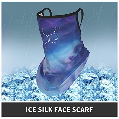 MDFE - Funda para la cara, diseño de molécula de cafeína, reutilizable, lavable, pasamontañas para ciclismo, deportes al aire libre