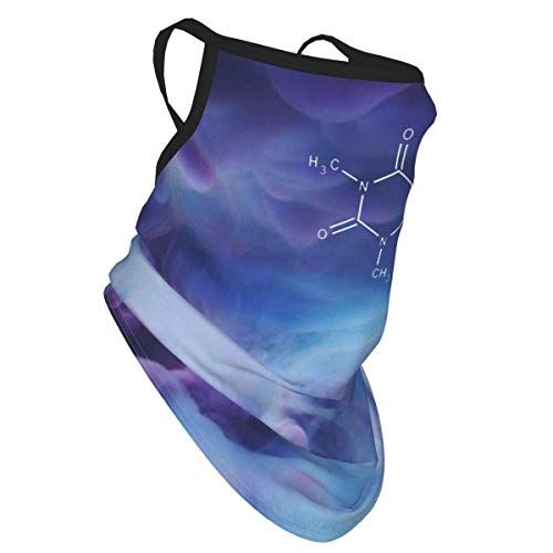 MDFE - Funda para la cara, diseño de molécula de cafeína, reutilizable, lavable, pasamontañas para ciclismo, deportes al aire libre