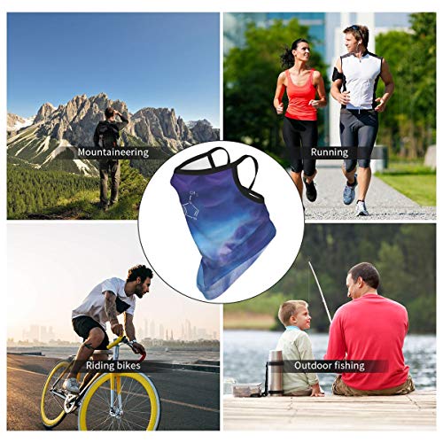 MDFE - Funda para la cara, diseño de molécula de cafeína, reutilizable, lavable, pasamontañas para ciclismo, deportes al aire libre
