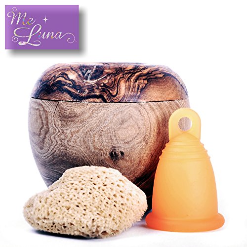 Me Luna Menstrual Taza Classic, mango, negro, tamaño M