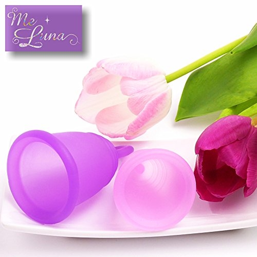 Me Luna Menstrual Taza Classic, mango, negro, tamaño M