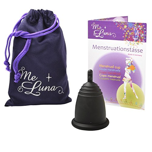 Me Luna Menstrual Taza Classic, mango, negro, tamaño M