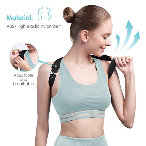 MeaMae Care Corrector de postura - Corrector de espalda inteligente con función de vibración y ajustable para aliviar el dolor de espalda, pecho, cuello y hombro