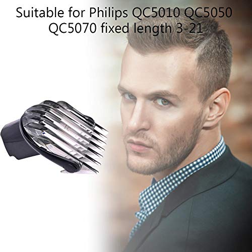 meaningful Peine Guia para Philips Recambio Maquina Pelo Cortapelo, Peine para cortapelos Professional Maquinilla Cabezales for Philips QC5010 QC5050 QC5070, 3-21 mm