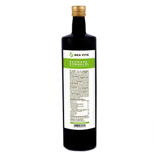Meavita Aceite De Comino Negro Meavita, 100% Puro Y Prensado En Frío, 1 Paquete (1 X 1000 Ml) 1000 ml
