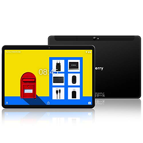 MEBERRY Tablet 10 Pulgadas Android 10.0 Ultrar-Rápido Tablets 4GB RAM+64GB ROM - Certificación Google gsm - Dual SIM &Dual Cámara,8000mAh ,WI-FI,Bluetooth,GPS,Teclado&Ratón - Nergo