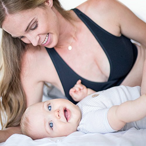 Medela Schlaf Bustier Sujetador de lactancia, Negro (schwarz), 110D, Talla L, para Mujer