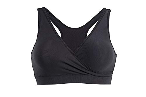 Medela Schlaf Bustier Sujetador de lactancia, Negro (schwarz), 110D, Talla L, para Mujer