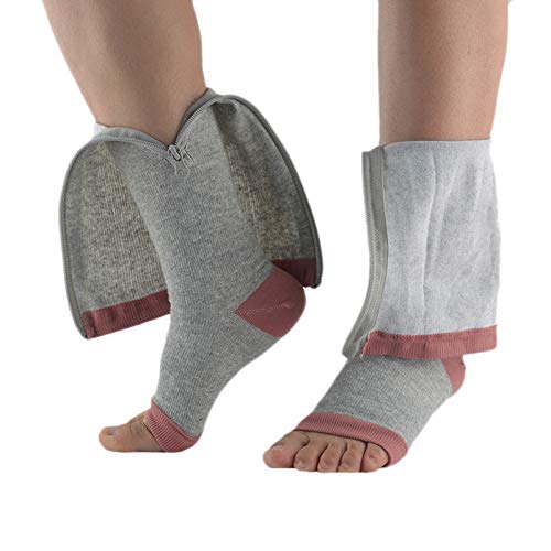 Medias de compresión Haude con cremallera de nailon para la pierna y la rodilla, soporte abierto para prevenir las venas varicosas, calcetines elásticos (color) XXL